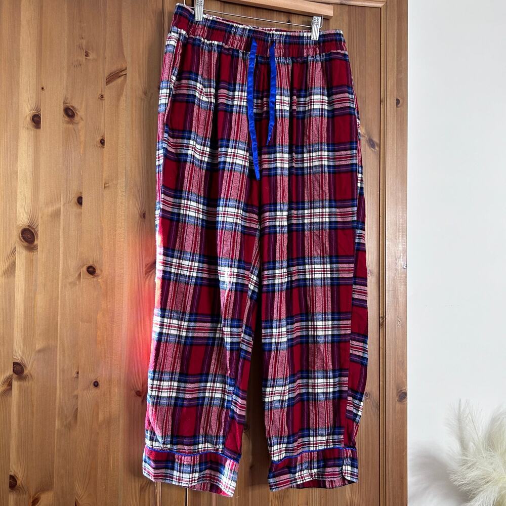 Soft Surroundings Red Plaid Flannel Pajama Set Jolly Good Womens Large Holiday - Picture 8 of 12